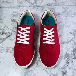 SeaVees Womens Shoes Palm Ave Sneakers  Plimsoll Size 9.5 Cherry Cotton Canvas